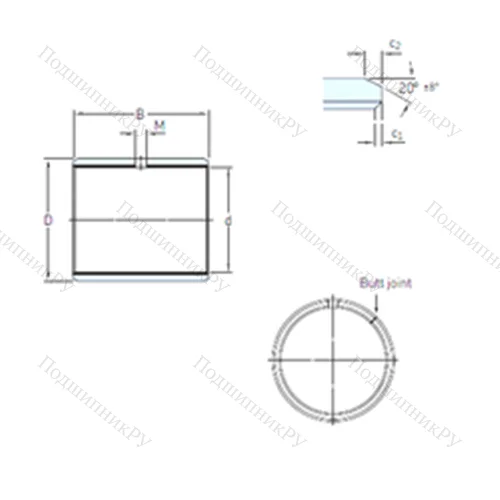 Подшипник скольжения PCM 556020 M от производителя  SKF
