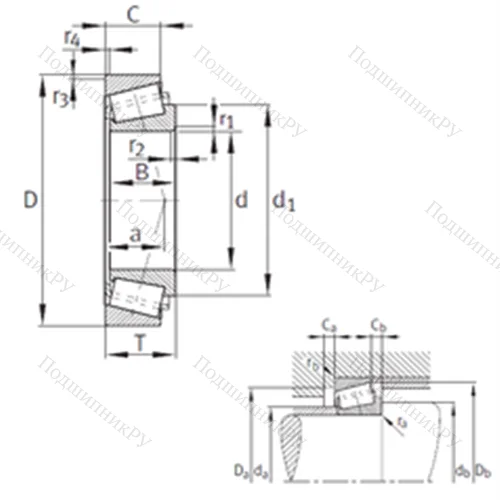 Подшипник роликовый радиально-упорный KJHM 522649-JHM 522610