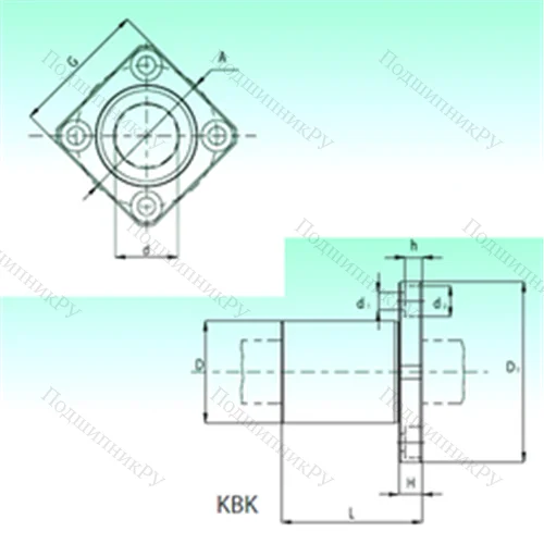 Подшипник шариковый линейный KBK 16-PP от производителя  NBS