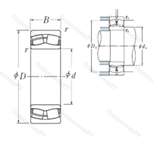 Подшипник роликовый радиальный самоцентрирующийся 22206CE 4 от производителя  NSK