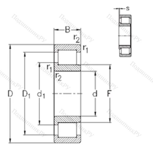 Подшипник роликовый радиальный NJ 2322-VH