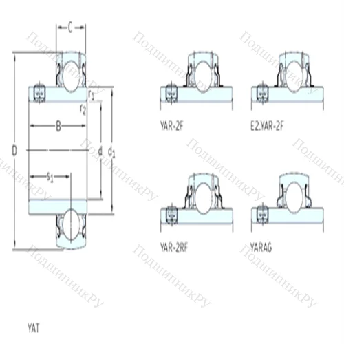 Подшипник шариковый радиальный YAR 218-2F от производителя  SKF