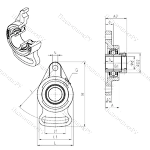 Подшипниковый узел шариковый радиальный EXFA 203 от производителя  SNR