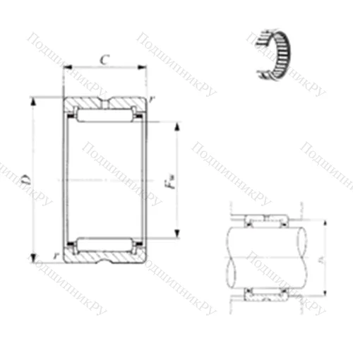 Подшипник игольчатый радиальный TR 10012550 от производителя  IKO Подшипник игольчатый радиальный TR 10012550 от производителя  IKO