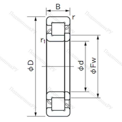 Подшипник роликовый радиальный NUP 2304 E