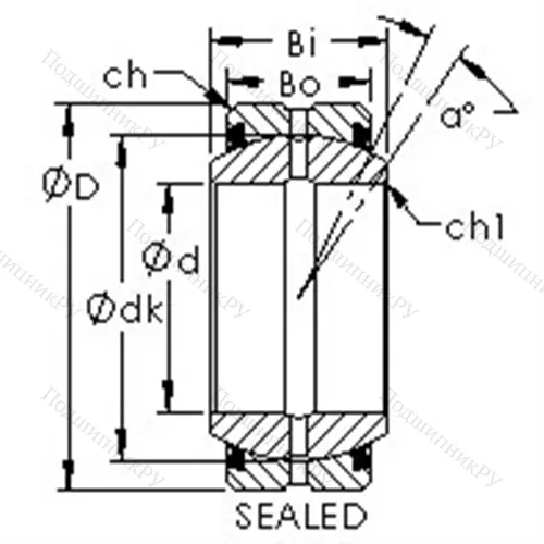 Подшипник скольжения сферический GE 40ES-2RS