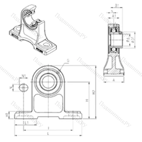 Подшипниковый узел шариковый радиальный USPH 204 от производителя  SNR