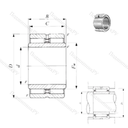 Подшипник игольчатый радиальный GTRI 507745 от производителя  IKO
