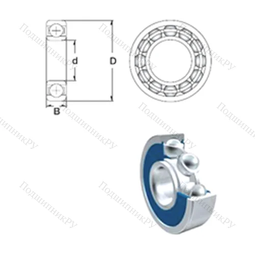 Подшипник шариковый радиальный 6320-2RS от производителя  ZEN