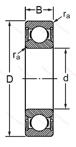 Шариковый однорядный подшипник 1000818 2RS (6818 2RS) в Архангельске