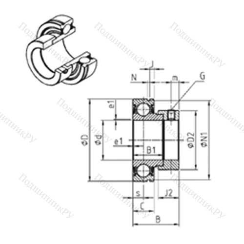 Подшипник шариковый радиальный CES 205-14