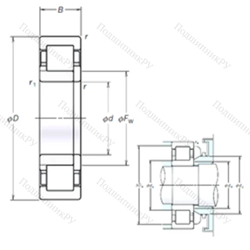 Подшипник роликовый радиальный NUP 2324EM