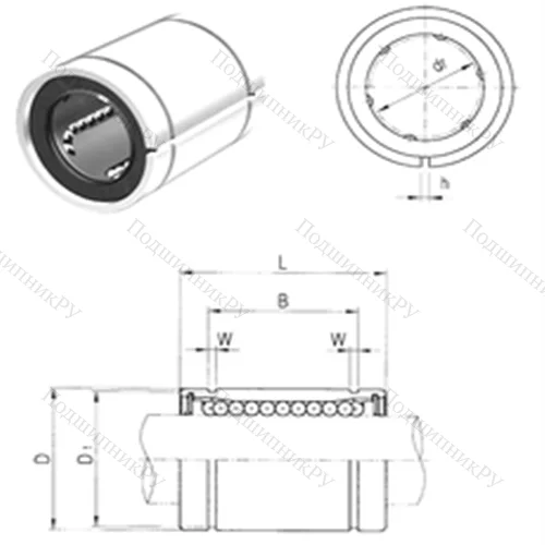 Подшипник шариковый линейный LME 30UUAJ от производителя  Samick