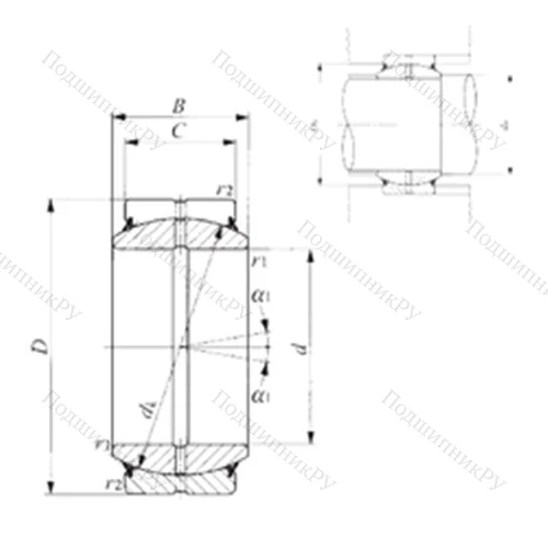 Подшипник скольжения сферический GE 40ES-2RS от производителя  IKO
