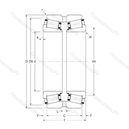 Подшипник роликовый радиально-упорный 124070/124112XG от производителя  Gamet