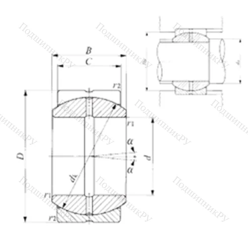Подшипник скольжения сферический SB 75A от производителя  IKO