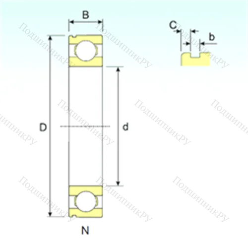 Подшипник шариковый радиальный 6203 N