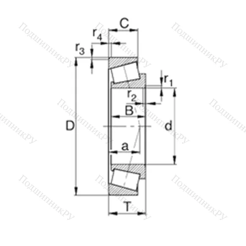 Подшипник роликовый радиально-упорный 32206J