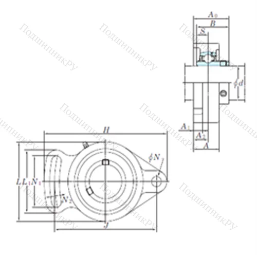 Подшипниковый узел шариковый радиальный UCFA 205-14 от производителя  KOYO