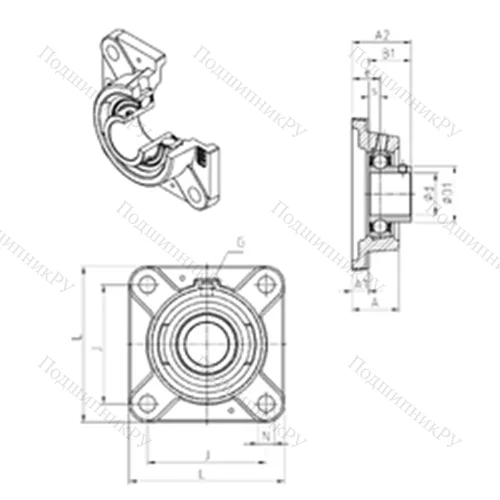 Подшипниковый узел шариковый радиальный USFE 203 от производителя  SNR