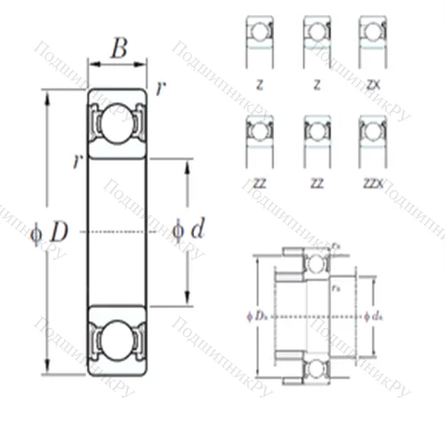 Подшипник шариковый радиальный 6040ZX от производителя  KOYO