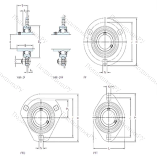 Подшипниковый узел шариковый радиальный PF 1.1/2 FM от производителя  SKF