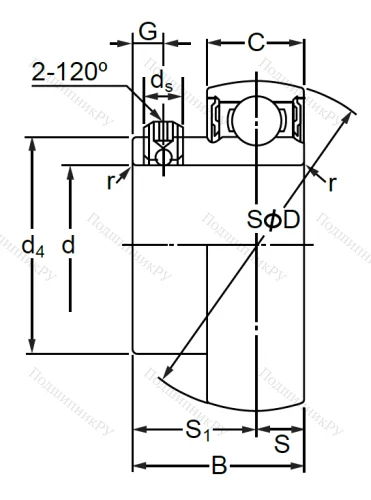 Корпусный подшипник SB 202 (AS 202 D 1) в Архангельске