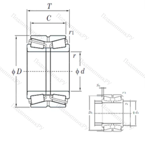 Подшипник роликовый радиально-упорный 46372A
