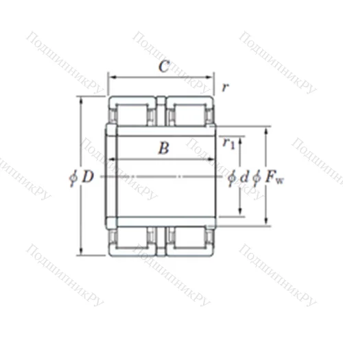 Подшипник роликовый радиальный 2CR 90D
