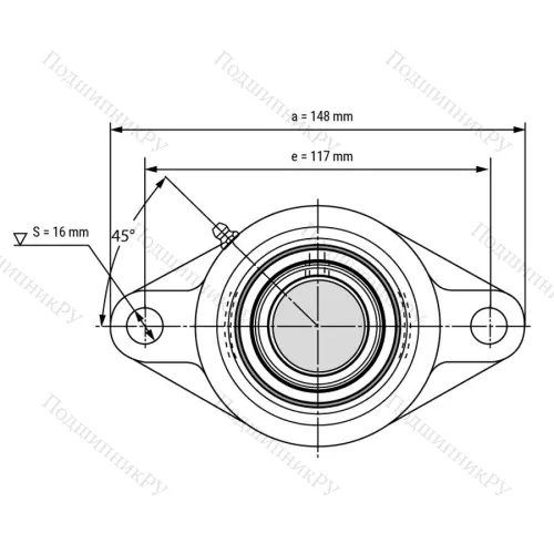 Подшипниковый узел SS-UCFL 206 - Вал: 30 мм от производителя  LPZ Подшипниковый узел SS-UCFL 206 - Вал: 30 мм от производителя  LPZ