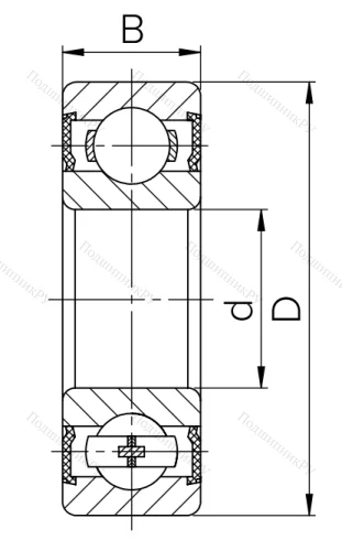 Миниатюрный шариковый подшипник 180019 T (609 2RST) в Архангельске