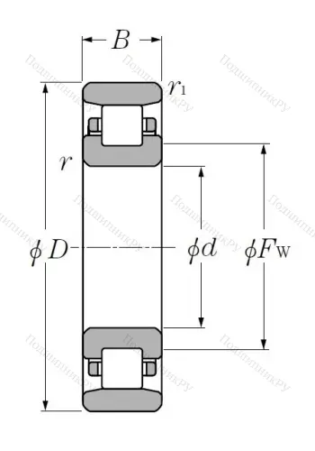 Роликовый цилиндрический подшипник N 226 от производителя  NTN