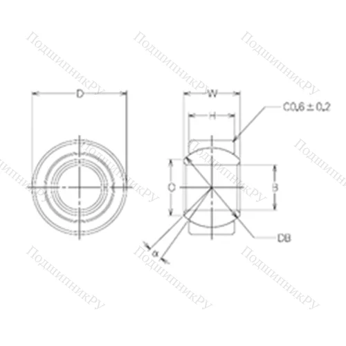 Подшипник скольжения сферический MBW 28CR