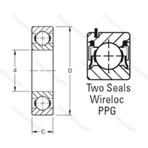 Подшипник шариковый радиальный 202PPG