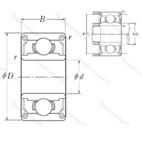 Подшипник шариковый радиальный R 0 ZZ