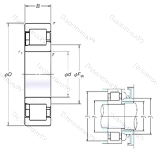 Подшипник роликовый радиальный NJ 321EM