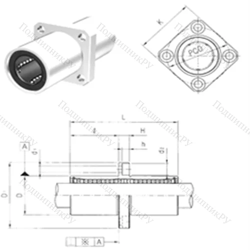 Подшипник шариковый линейный LMKM 13UU от производителя  Samick