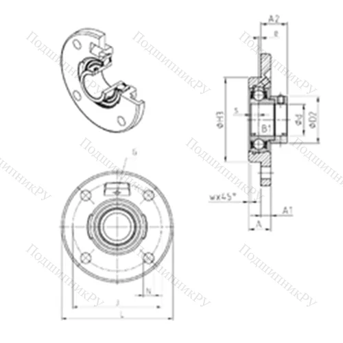 Подшипниковый узел шариковый радиальный ESFCE 208 от производителя  SNR
