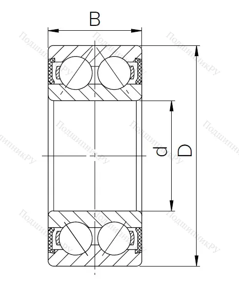 Радиально-упорный шариковый подшипник 3056210 2RS (3210 2RS) в Архангельске