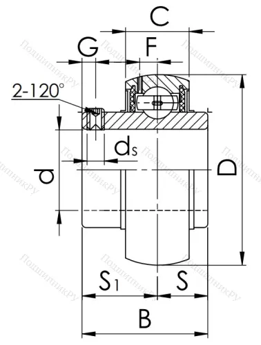 Корпусный подшипник UC 217 (480217 ГОСТ) в Архангельске