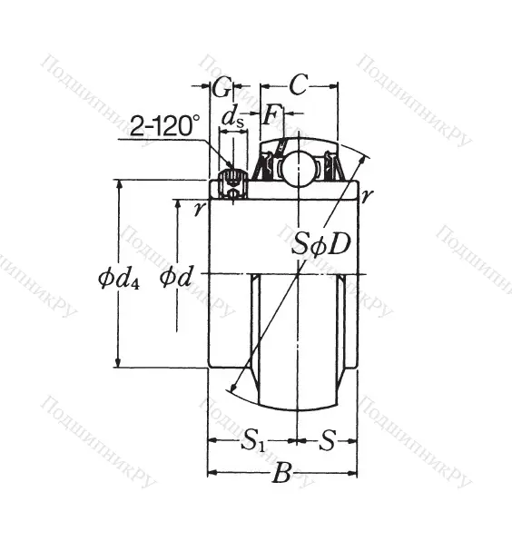 Корпусный подшипник UC 205 D 1 в Архангельске