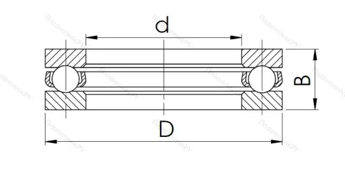 Упорный шариковый подшипник 8208 (51208) в Архангельске