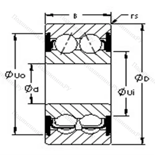 Подшипники шариковые радиально-упорные двухрядные 5318-2RS от производителя  AST