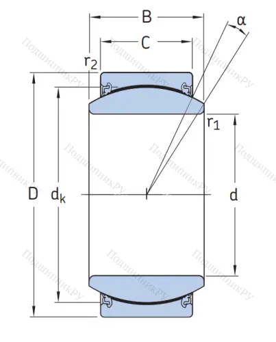 Шарнирный подшипник GE 50 TXE-2LS от производителя  SKF