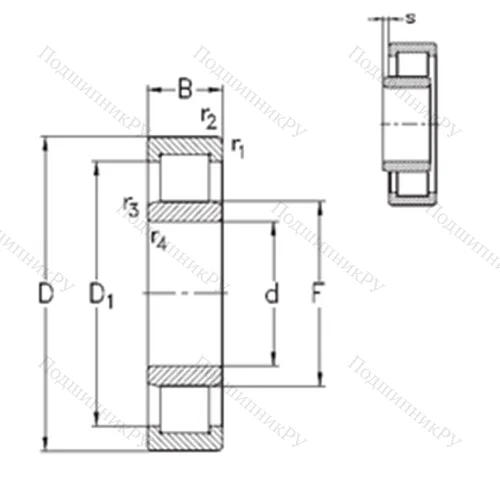 Подшипник роликовый радиальный NU 210-E-M 6