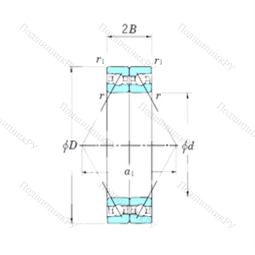Подшипник шариковый радиально-упорный спаренный ACT 006DB