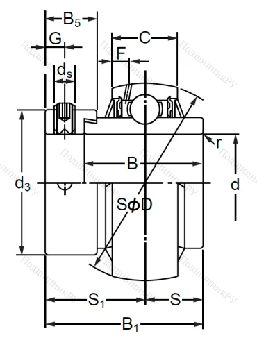 Корпусный подшипник UEL 212 в Архангельске