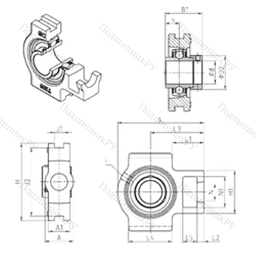 Подшипниковый узел шариковый радиальный EXT 203 от производителя  SNR