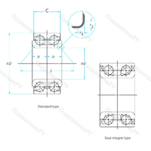 Подшипник шариковый радиально-упорный WB 000003 от производителя  TIMKEN