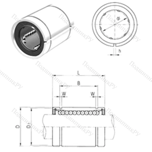 Подшипник шариковый линейный LM 10AJ от производителя  Samick